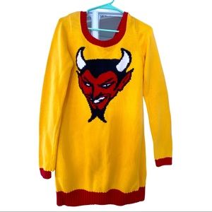 Vintage brand Betsey Johnson Devil tunic sweater dress. Rare!